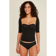 C&City C15014 Dikişsiz Göğsü Açık Kollu Korse Siyah