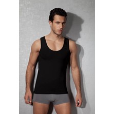 DOREANSE 2011 ERKEK MODAL BÜYÜK BEDEN GENİŞ BİSİKLET YAKA SİYAH ATLET