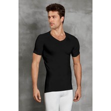 DOREANSE 2880-2885 ERKEK V YAKA KISA KOL SİYAH THERMAL