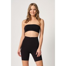 Emay 2707 Kadın Lazer Kesim Boxer Korse Siyah