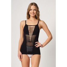 Emay 5038 Kadın Seamless Fantazi Korse Atlet Siyah