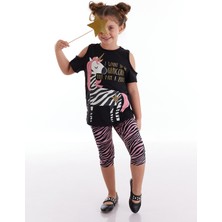 MSHB&G Unique Zebra Kız Çocuk Tunik Tayt Takım