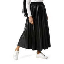 Ekrumoda  Astarlı Pileli Uzun Etek