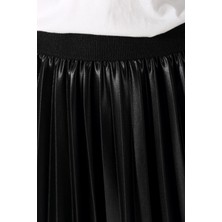 Ekrumoda  Astarlı Pileli Uzun Etek