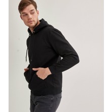 Çetinkaya Mentality Rahat Kalıp Erkek Siyah Kapüşonlu Sweatshirt
