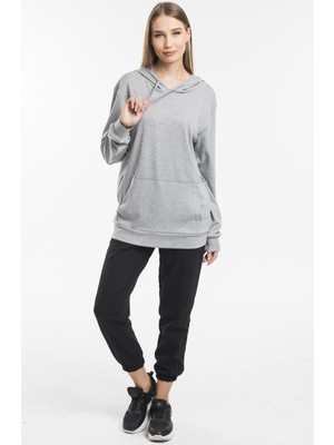 Superlife Kadın Kapüşonlu Kanguru Cepli Sweatshirt