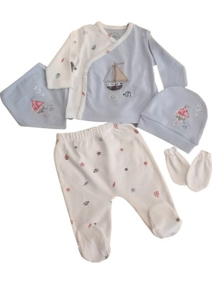 Babydoll Erkek Bebek Pamuklu Beşli Denizci Hastane Çıkışı