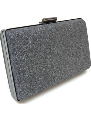 Womenacs Platin Renk Simli Abiye Portföy Clutch Kadın Çanta Elde ve Uzun Askılı Kullanım