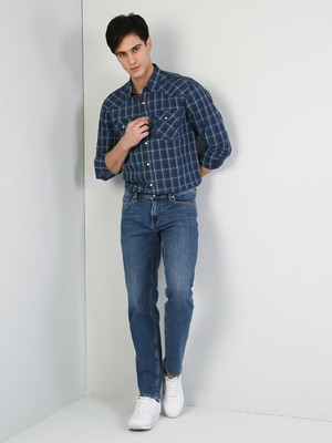 Colins 045 DAVID Orta Bel Rahat Paça Regular Fit Mavi Erkek Jean Pantolon