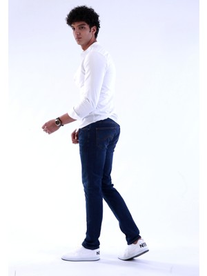 Deni's Jeans Arthur Mavi Slim Fit Normal Bel Erkek Kot Pantolon