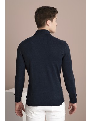 Tena Moda Erkek Yarım Balıkçı Yaka Basic Triko Kazak