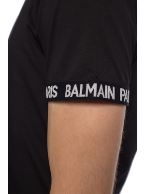 Balmain T-Shirt Erkek Bisiklet Yaka SH11182 U005080