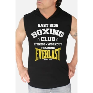 Boks Kulübü Siyah Kapşonlu Kolsuz T-Shirt