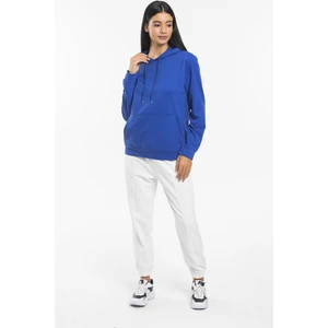 Kadın Kalın Kapüşonlu Kanguru Cepli Sweatshirt