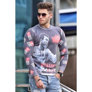 Baskılı Antrasit Sweatshirt 1659