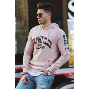 Pudra Baskılı Kapşonlu Sweatshirt 2868