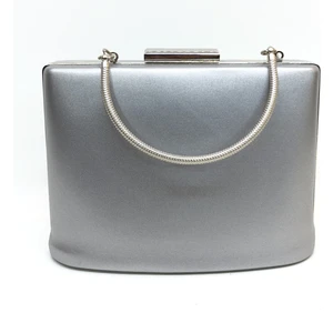 Gümüş Renk Kumaş Kadın Abiye Clutch Portföy Çanta