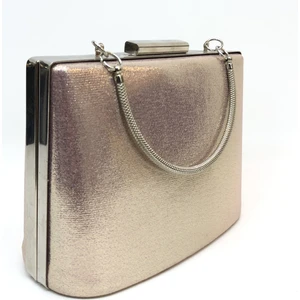 Rose Renk Sıvama Kadın Abiye Clutch Portföy Çanta