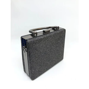 Platin Renk Simli Kadın Abiye Clutch Portföy Çanta
