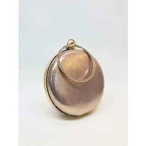 Rose Rengi Sıvama Taşlı Işlemeli Kadın Abiye Portföy Clutch Çanta