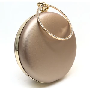 Rose Renk Kumaş Taşlı Işlemeli Kadın Abiye Portföy Clutch Çanta