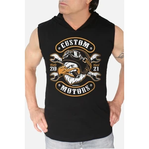 Kızgın Kartal Siyah Kapşonlu Kolsuz T-Shirt