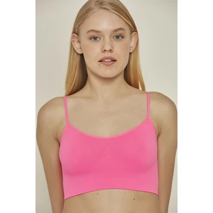 C&City C14003 Dikişsiz Ince Askı Büstiyer Fuşya Neon