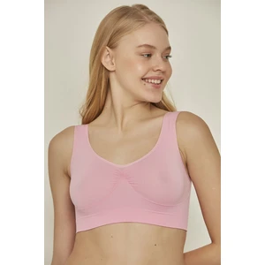 C&City C14005 Dikişsiz Kalın Askı Büstiyer Pembe Neon
