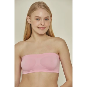 C&City C14002 Dikişsiz Straplez Büstiyer Pembe Neon