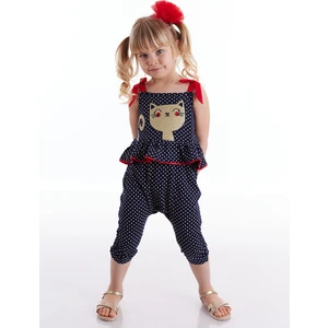 Kedi Puanlı Kız Çocuk Tulum