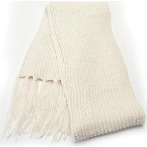 Beyaz El Örgüsü Atkı