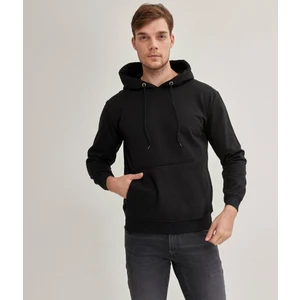 Çetinkaya Mentality Rahat Kalıp Erkek Siyah Kapüşonlu Sweatshirt