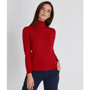 Çetinkaya Miyamira Kadın Balıkçı Yaka Kırmızı Kazak