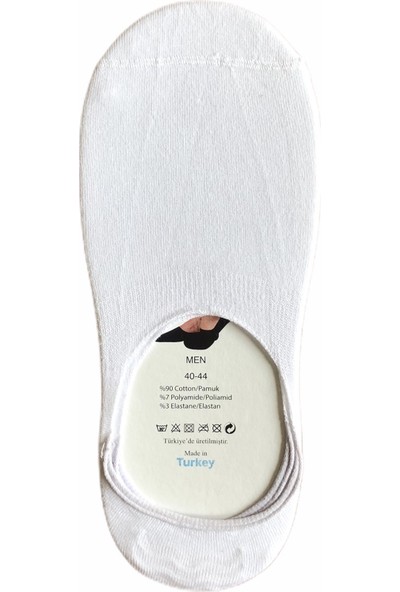 Nis Çorap Nis Çorap beyaz Erkek Silikonlu Bambu Babet 6 Lı Paket