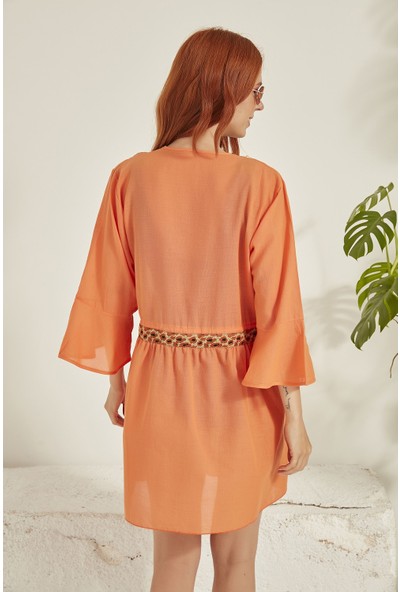 C&city Kadın Pareo Plaj Elbisesi 21920 Oranj