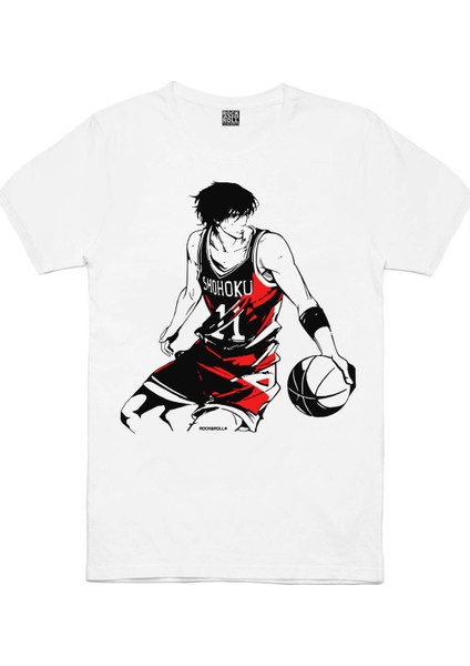 Yakışıklı Basketçi Beyaz Kısa Kollu Erkek T-Shirt
