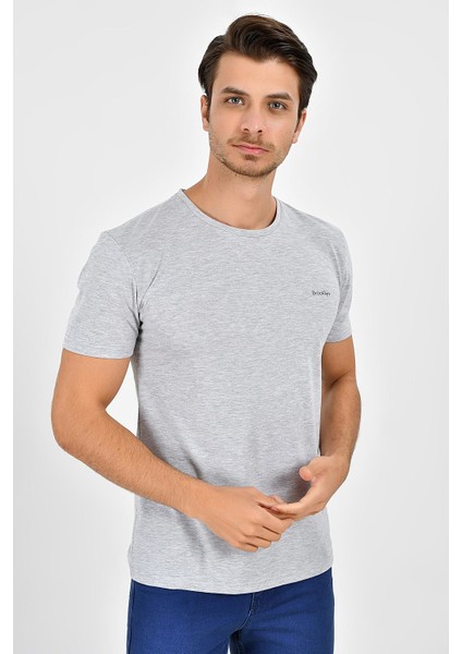 Bisiklet Yaka Brooklyn Baski Tshirt