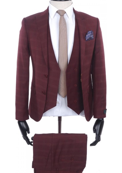 Yünlü Slimfit Yelekli Drop 6 Takım