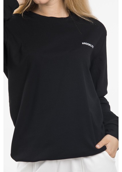 Kadın Bisiklet Yaka Sweatshirt
