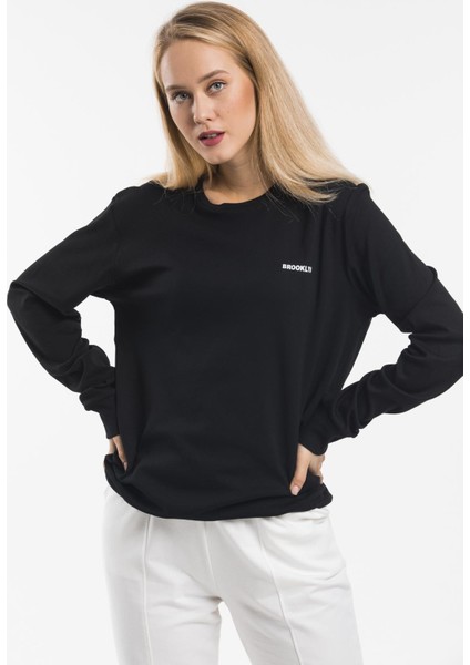 Kadın Bisiklet Yaka Sweatshirt