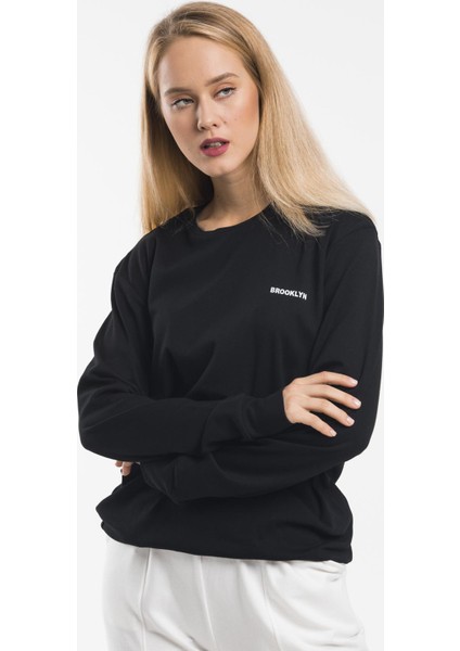 Kadın Bisiklet Yaka Sweatshirt