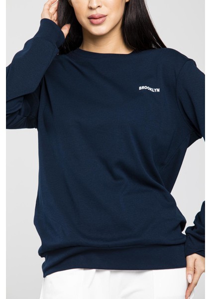 Kadın Bisiklet Yaka Sweatshirt
