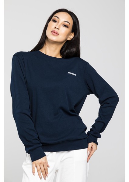 Kadın Bisiklet Yaka Sweatshirt