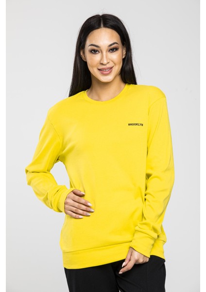 Kadın Bisiklet Yaka Sweatshirt