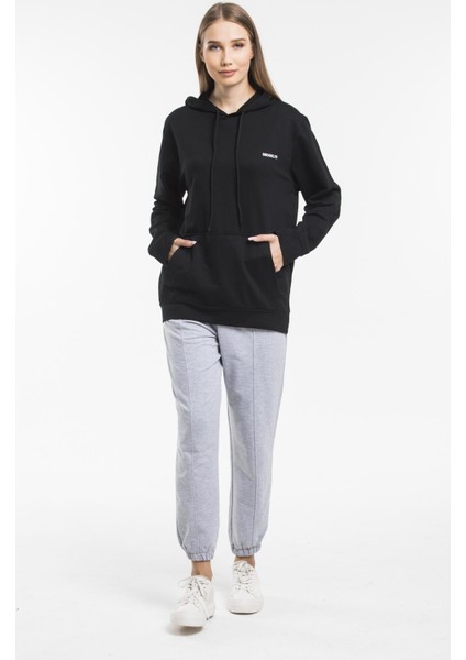 Baskılı KapüşonluKanguru Cepli Sweatshirt