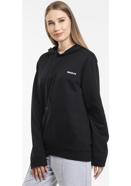 Baskılı KapüşonluKanguru Cepli Sweatshirt