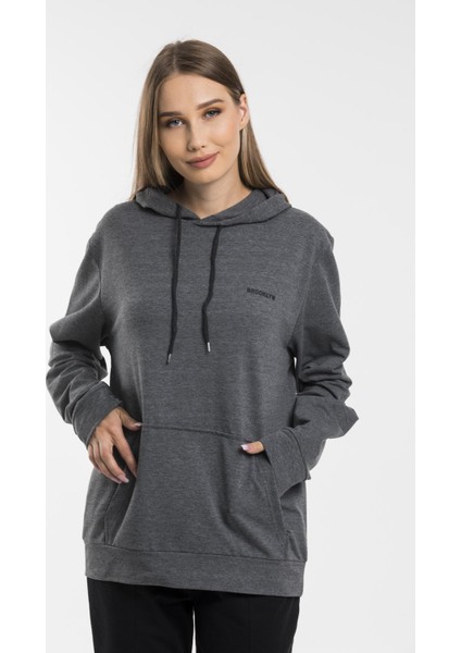Baskılı KapüşonluKanguru Cepli Sweatshirt