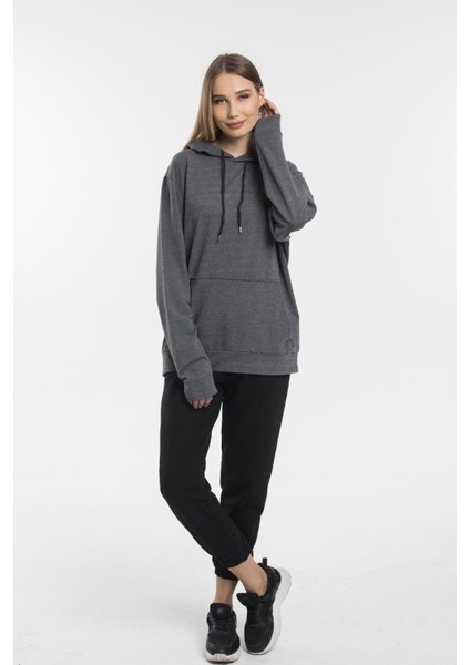 Baskılı KapüşonluKanguru Cepli Sweatshirt