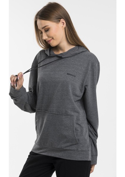 Baskılı KapüşonluKanguru Cepli Sweatshirt