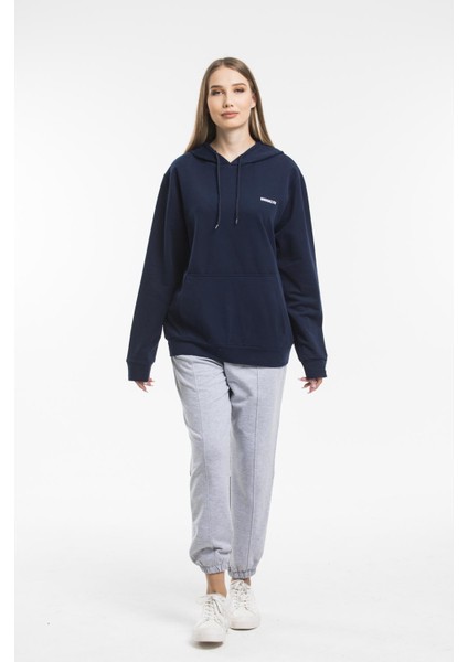 Baskılı KapüşonluKanguru Cepli Sweatshirt